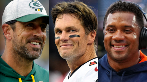 Aaron Rodgers, Tom Brady and Russell Wilson