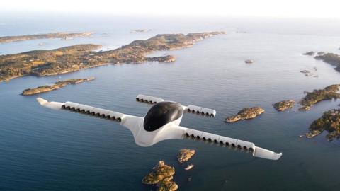 Artist illustration of Lilium EVTOL aircraft