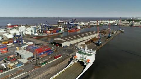 Aerial view of Hull port