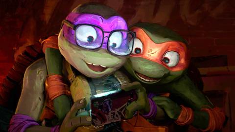 Film still from Teenage Mutant Ninja Turtles: Mutant Mayhem