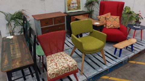 Some of the upcycled furniture