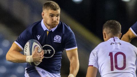 James Lang playing for Scotland against Georgia