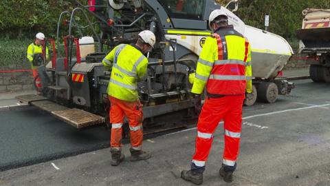 Road works being carried out