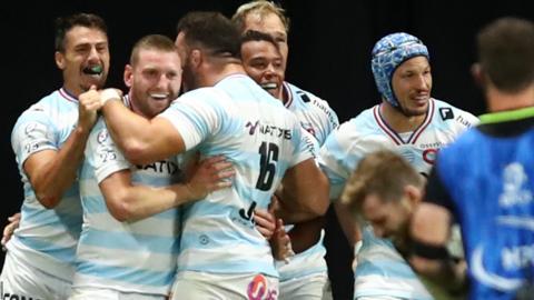 Racing 92 players celebrate