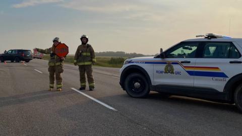 The scene of Myles Sanderson's capture in Rosthern, Saskatchewan