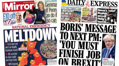 The Mirror and Express's front pages