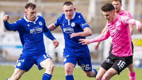 Inverness' Cameron Harper evades Qots' Ciaran Dickson