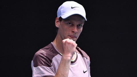 Jannik Sinner celebrates victory at the Australian Open