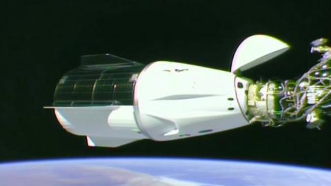 SpaceX craft docking with ISS