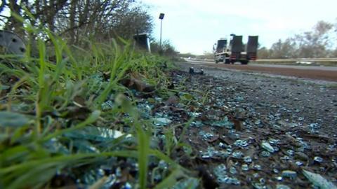 The scene of the crash on Lincoln bypass