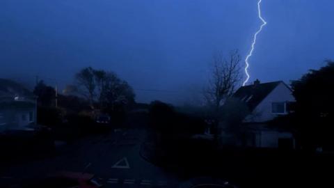 A photo of lightning