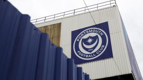 Portsmouth badge on the Milton End