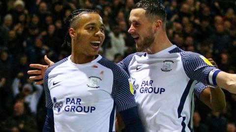 Preston celebrate goal