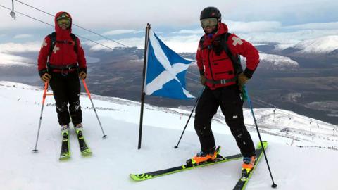 Nevis Range ski patrol on Thursday morning