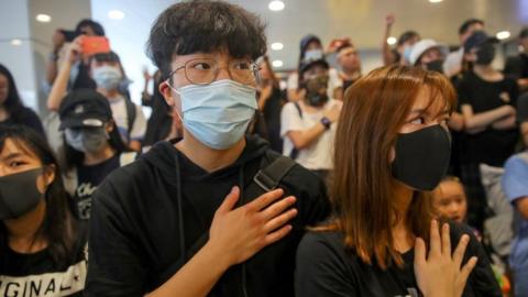 Protesters in Hong Kong, 2 October