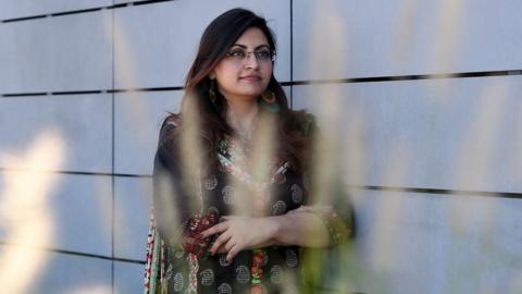 Pakistani dissident and feminist Gulalai Ismail poses during a photo session before an interview with AFP on September 19, 2019 in Washington, DC.