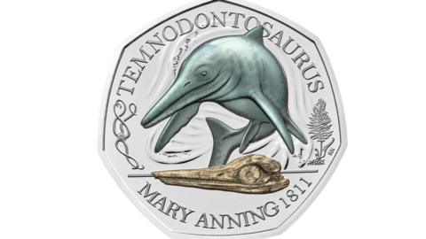 Temnodontosaurus 50p coin