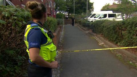 Police officer at scene of Runcorn shooting