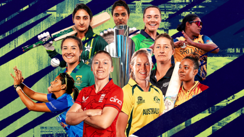 A hype graphic ahead of the Women's T20 World Cup showing all 10 captains