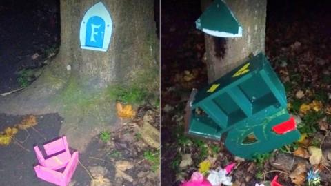 Vandalised fairy garden