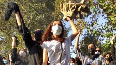 Woman taking part in protest