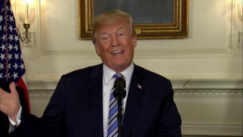 President Trump speaks to reporters
