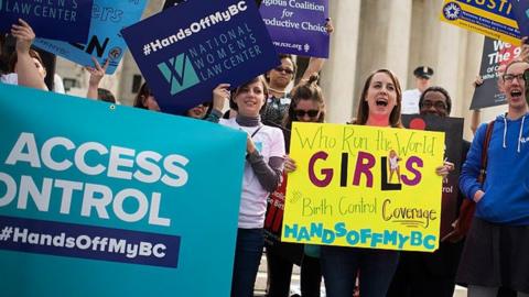 Birth control protesters in Washington DC