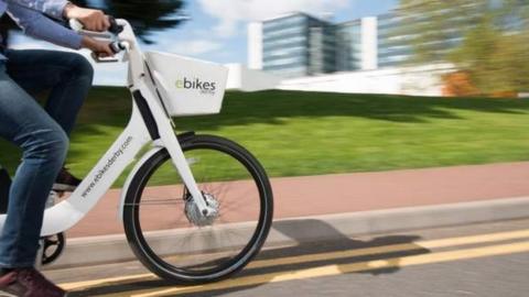 e-bike being used in Derby