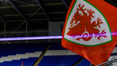 A Wales flag at the Cardiff City Stadium