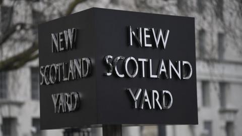 New Scotland Yard sign.