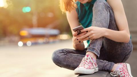 Girl using a phone