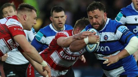 Bath with the ball against Gloucester