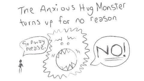 The Anxious Hug Monster illustration