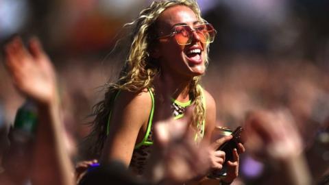 Young woman at Glastonbury