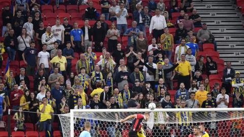 Football fans at Hungarian Cup final