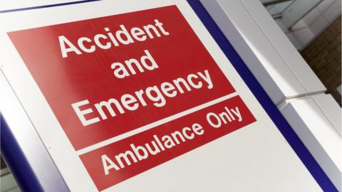 Accident and Emergency sign at hospital