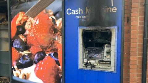 Cash machine after fire