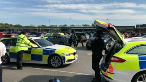 Police at the retail park