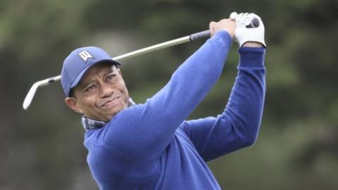 Tiger Woods playing at the 2020 US PGA Championship