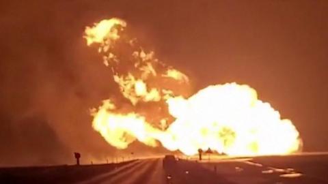 Lithuania gas pipeline fire
