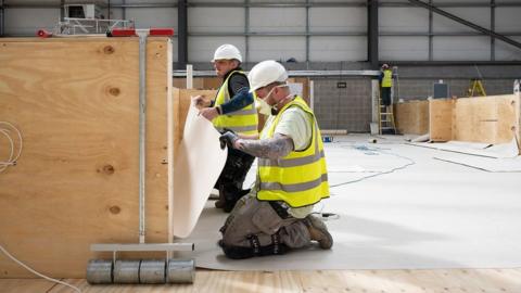 Construction worker at Parc y Scarlets