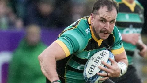 Burger Odendaal playing for Northampton