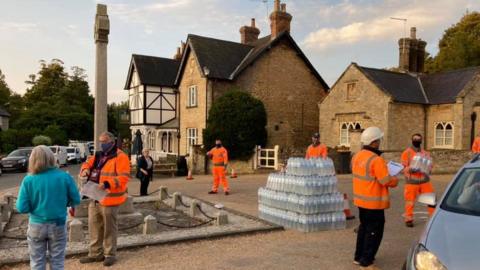 Bottled water in village