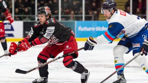 Cole Sanford in action against Dundee Stars