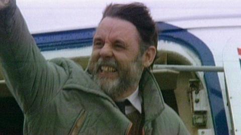 Terry Waite arrives at RAF Lyneham