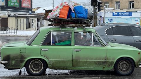 Car leaving Khakiv