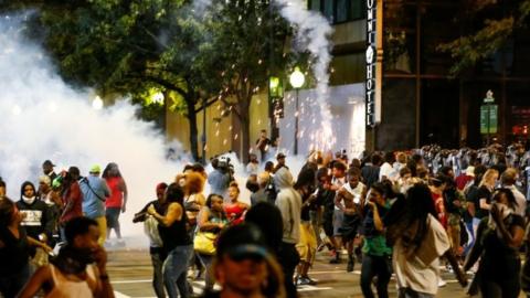 Protesters on streets of Charlotte, North Carolina