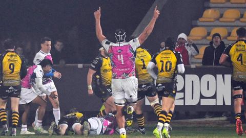 Zebre celebrate a try