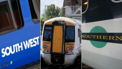 South West Train, Southeastern train, Southern train