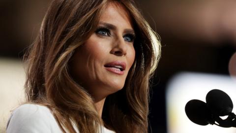 Melania Trump on stage on 18 July, 2016